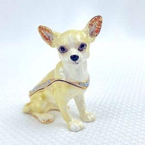 Jeweled Chihuahua Trinket Box.